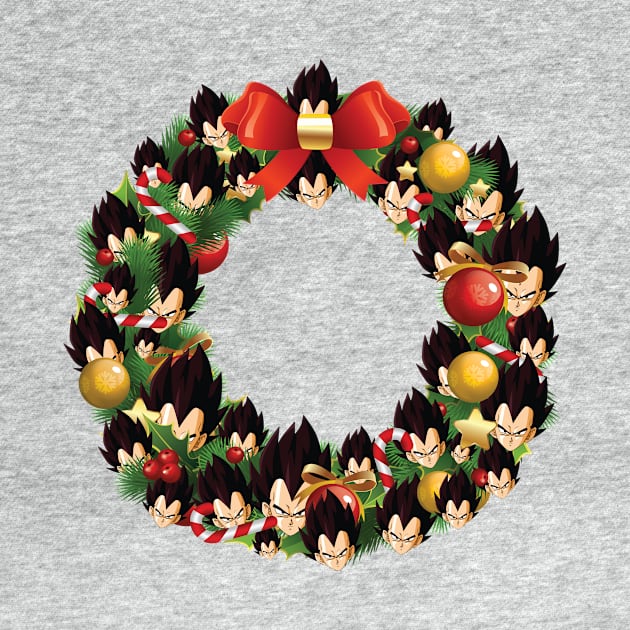 Vegeta Dragon Ball Z Multiface Christmas Wreath by Rebus28